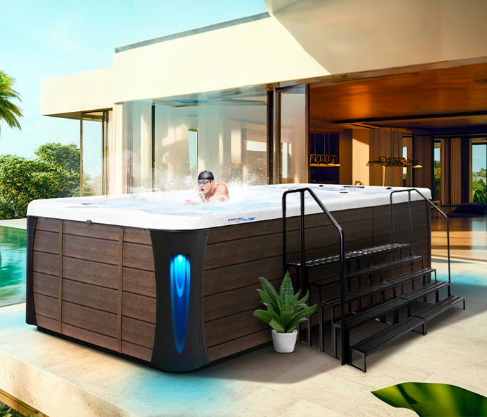 Calspas hot tub being used in a family setting - Bridge Port
